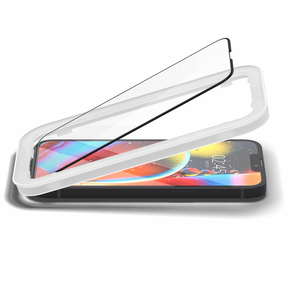Spigen AlignMaster stiklas iPhone 13/14/16e – juodas (2 vnt.)