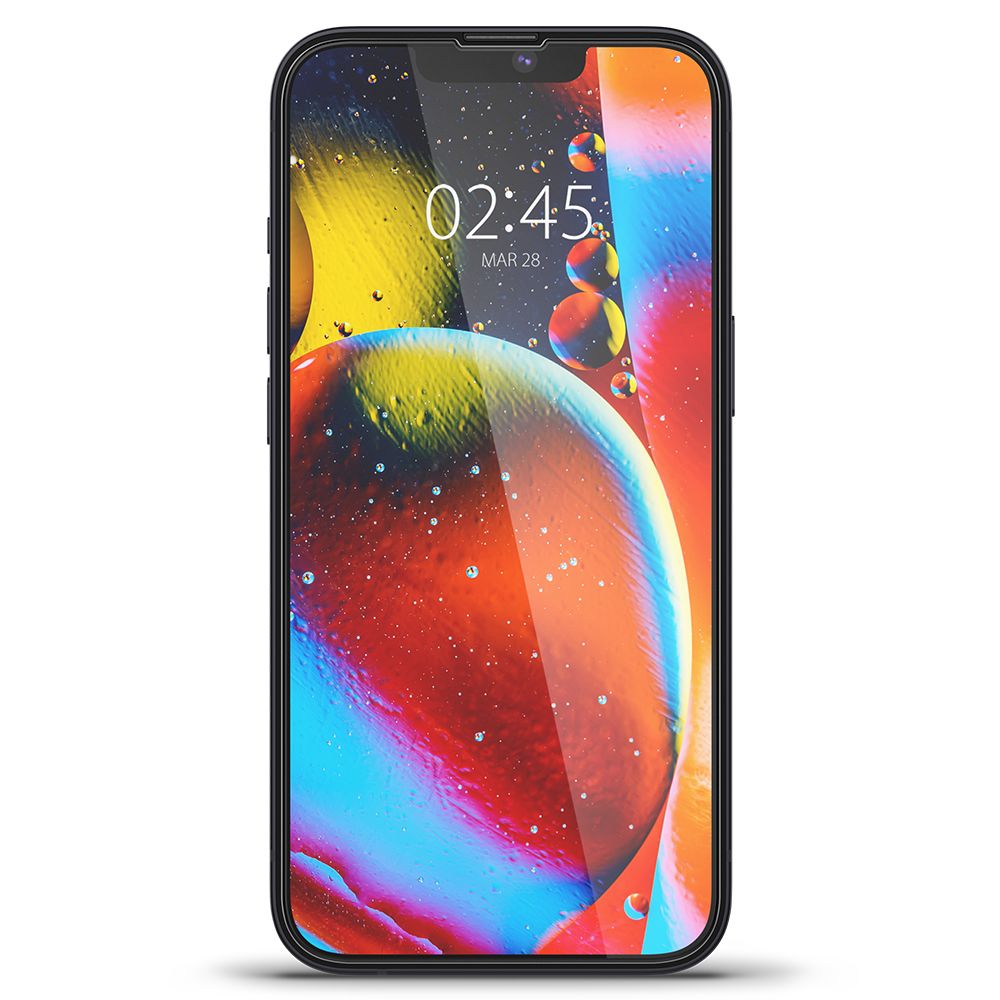 Spigen Glass FC grūdintas stiklas iPhone 13/13 Pro/14/16e – juodas