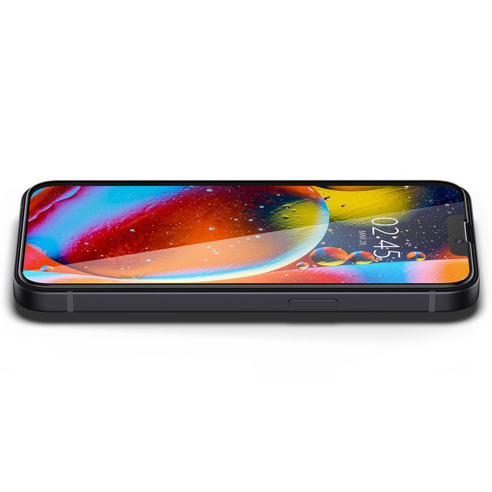 Spigen Glass FC grūdintas stiklas iPhone 13/13 Pro/14/16e – juodas