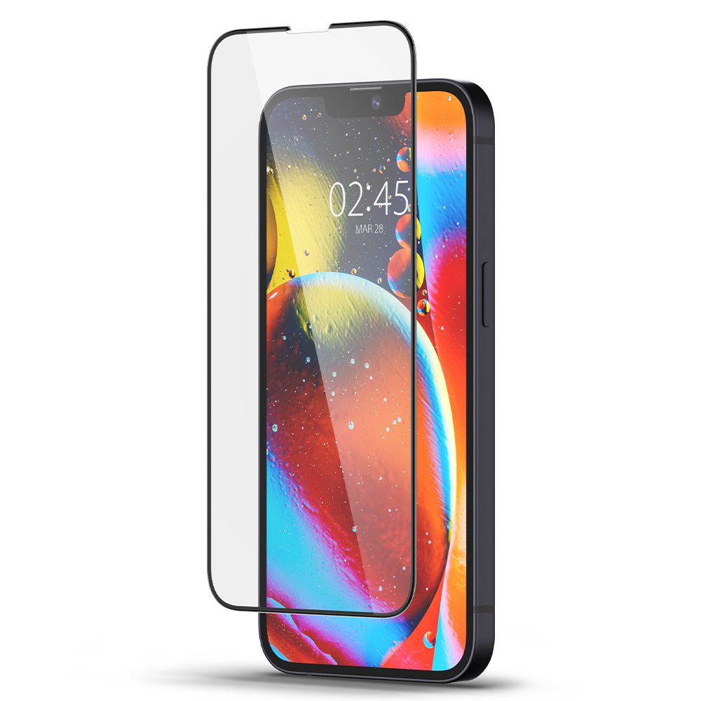 Spigen Glass FC grūdintas stiklas iPhone 13/13 Pro/14/16e – juodas