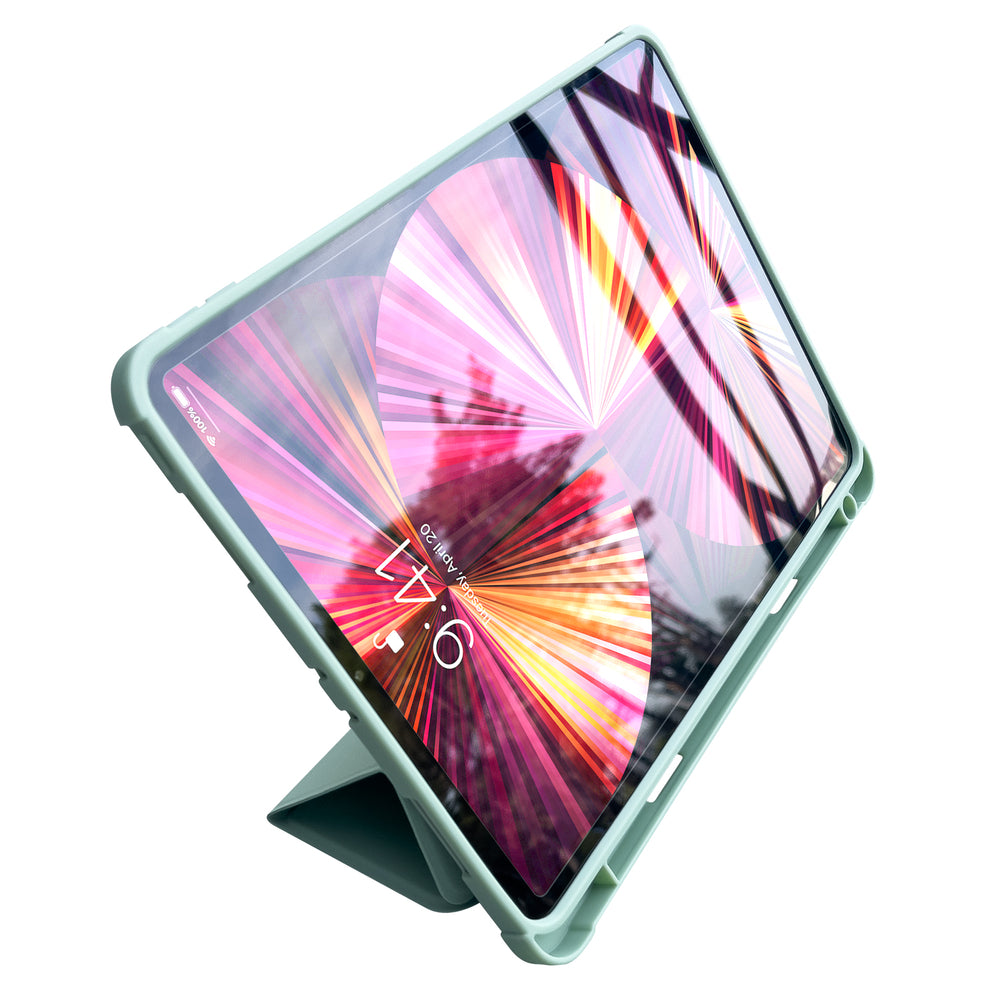 Stand Tablet Case Smart Cover dėklas, skirtas iPad Pro 12.9 '' 2021/2020 su stovo funkcija green
