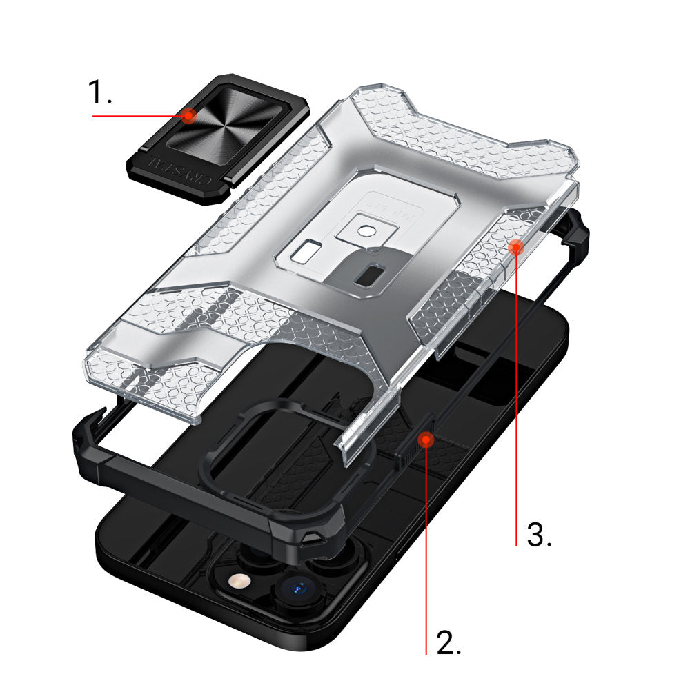 Apsauginis dėklas su žiedu iPhone 12 Pro Max – juodas -- iPhone 12 Pro Max