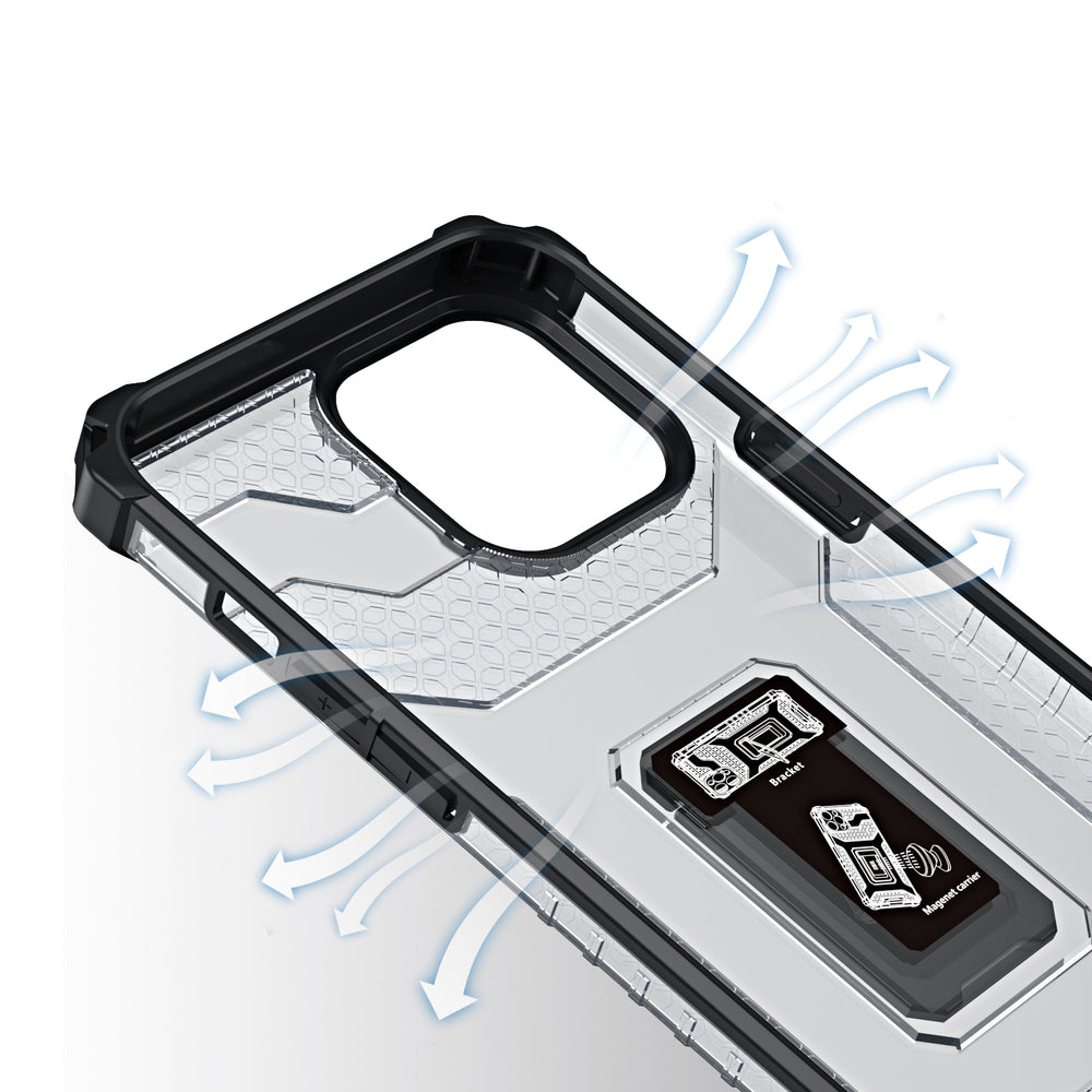 Apsauginis dėklas su žiedu iPhone 12 Pro Max – juodas -- iPhone 12 Pro Max