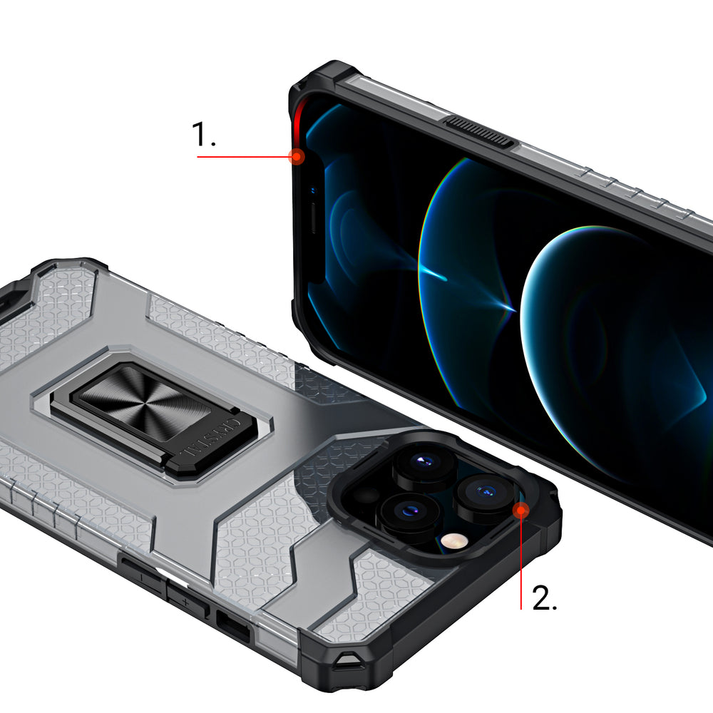 Apsauginis dėklas iPhone 12 Pro Max su žiedu – mėlynas -- iPhone 12 Pro Max