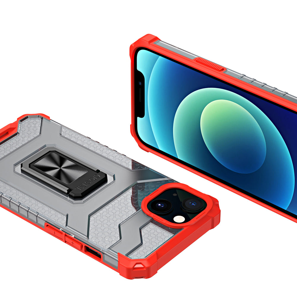 Apsauginis dėklas su žiedu iPhone 13 mini – raudonas