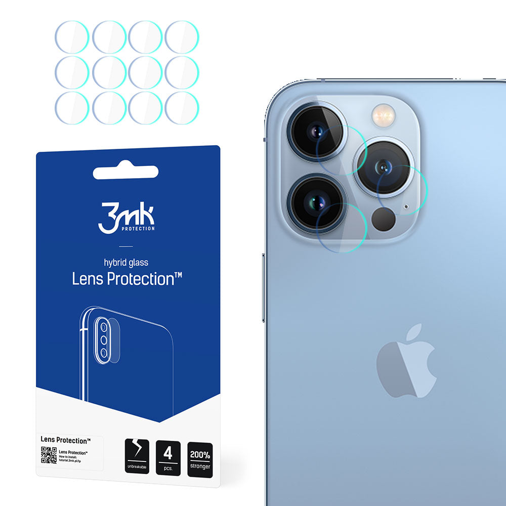 Kameros apsauginis stiklas iPhone 13 Pro Max 7H 3mk Lens Protection serijos objektyvui -- iPhone 13 Pro Max