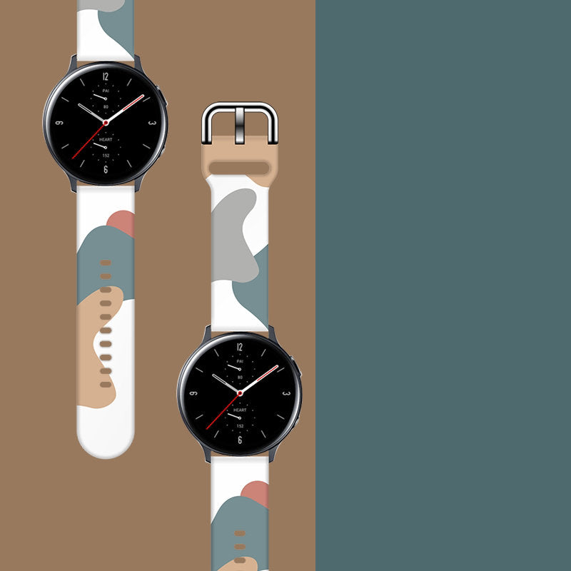 Strap Moro skirtas Samsung Galaxy Watch 40 / 41 / 42 / 43 / 44 mm silikoninis apyrankės laikrodžio dirželis - raštas 2 --...