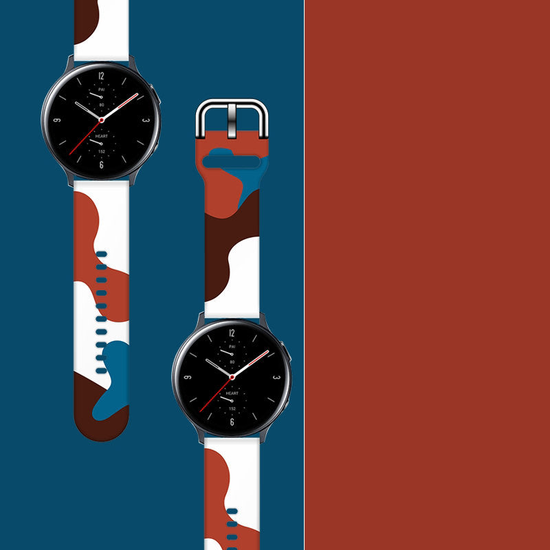 Strap Moro, skirtas Samsung Galaxy Watch 40 / 41 / 42 / 43 / 44 mm silikoninis apyrankės laikrodžio dirželis - 8 raštas...