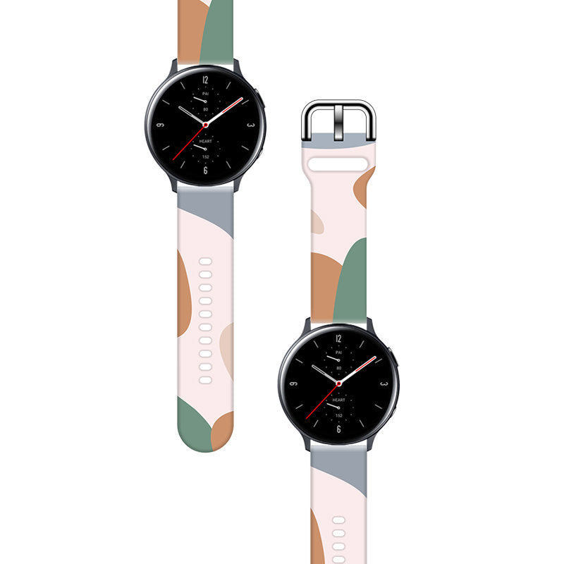 Strap Moro, skirtas Samsung Galaxy Watch 40 / 41 / 42 / 43 / 44 mm silikoninis apyrankės laikrodžio dirželis - 11 raštas...