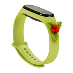 Strap Xmas Xiaomi Mi Band 3 / 4 Kalėdinė silikoninė apyrankė su bugiene - žalia -- Xiaomi Mi Band 3 / Xiaomi Mi Band 4