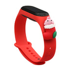 Strap Xmas Xiaomi Mi Band 3 / 4 kalėdinis silikoninis dirželis su kojine - raudona -- Xiaomi Mi Band 3 / Xiaomi Mi Band 4