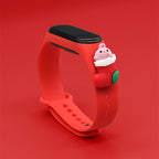 Strap Xmas Xiaomi Mi Band 3 / 4 kalėdinis silikoninis dirželis su kojine - raudona -- Xiaomi Mi Band 3 / Xiaomi Mi Band 4