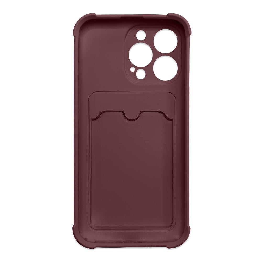 Silikoninis dėklas su kortelių kišene Xiaomi Redmi 10X 4G / Redmi Note 9 – avietinis -- Xiaomi Redmi 10X