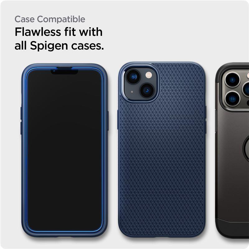 Spigen grūdintas stiklas iPhone 13/13 Pro/14 – juodas