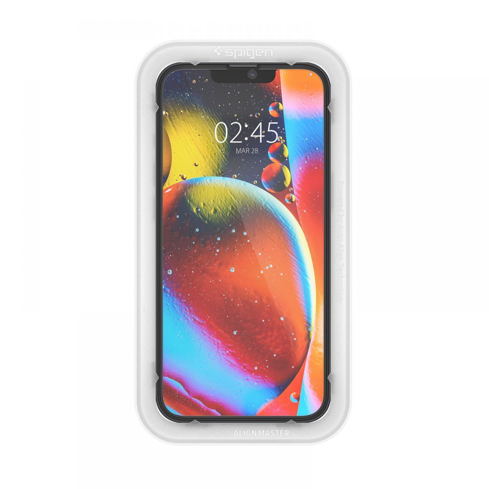 Spigen grūdintas stiklas iPhone 13/13 Pro/14 – juodas