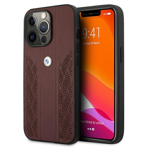 BMW odinis Curve Perforate dėklas iPhone 13/13 Pro – raudonas