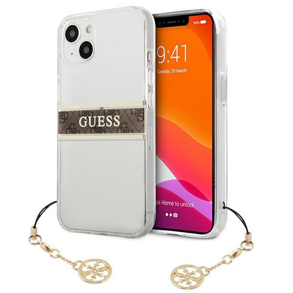 Guess skaidrus dėklas iPhone 13 mini – 4G Strap Charm