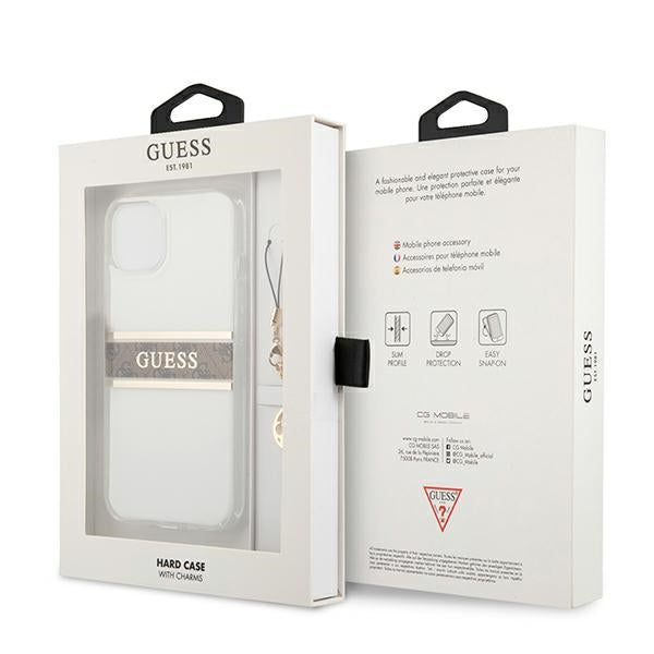 Guess skaidrus dėklas iPhone 13 mini – 4G Strap Charm
