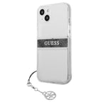 Guess skaidrus dėklas iPhone 13 mini – 4G Gray Strap Charm