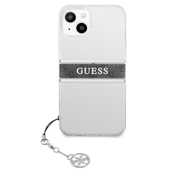 Guess skaidrus dėklas iPhone 13 mini – 4G Gray Strap Charm