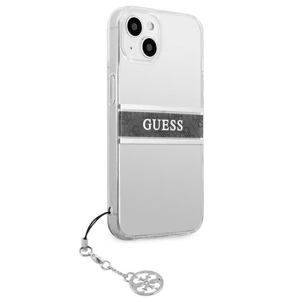Guess skaidrus dėklas iPhone 13 mini – 4G Gray Strap Charm
