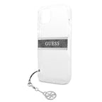 Guess skaidrus dėklas iPhone 13 mini – 4G Gray Strap Charm