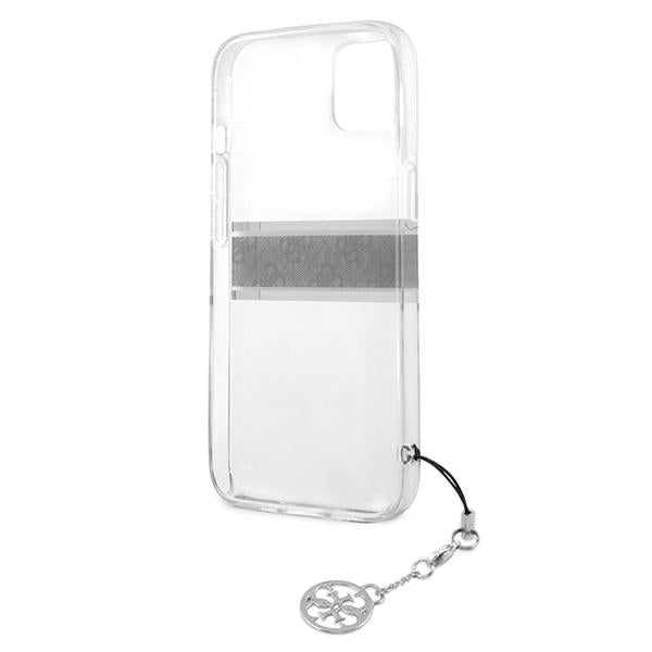 Guess skaidrus dėklas iPhone 13 mini – 4G Gray Strap Charm