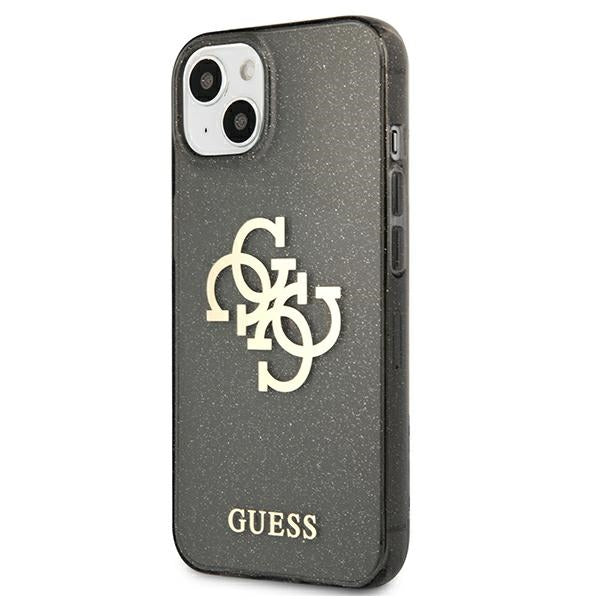 Guess dėklas iPhone 13 mini – juodas, Glitter 4G