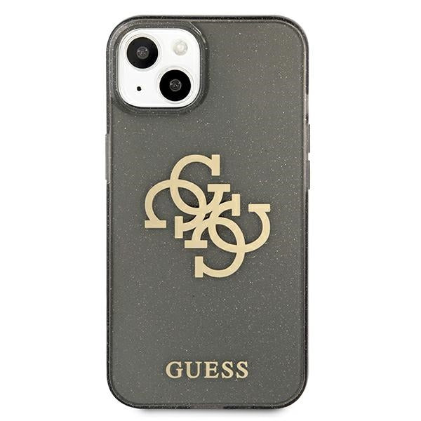 Guess dėklas iPhone 13 mini – juodas, Glitter 4G