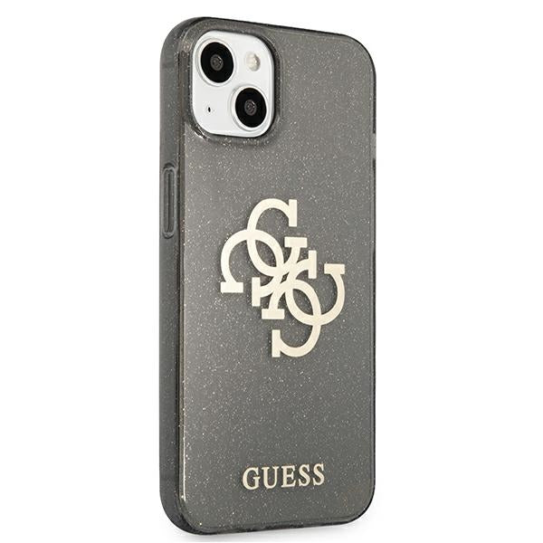 Guess dėklas iPhone 13 mini – juodas, Glitter 4G