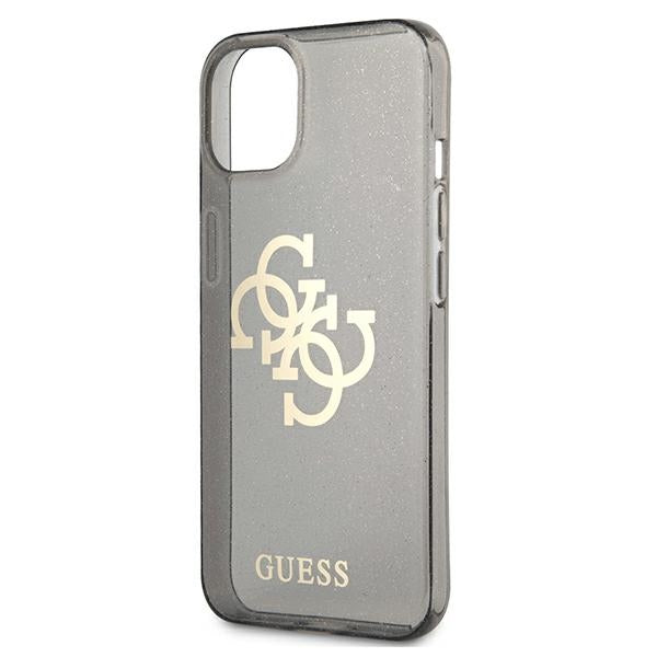 Guess dėklas iPhone 13 mini – juodas, Glitter 4G