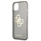 Guess dėklas iPhone 13 mini – juodas, Glitter 4G
