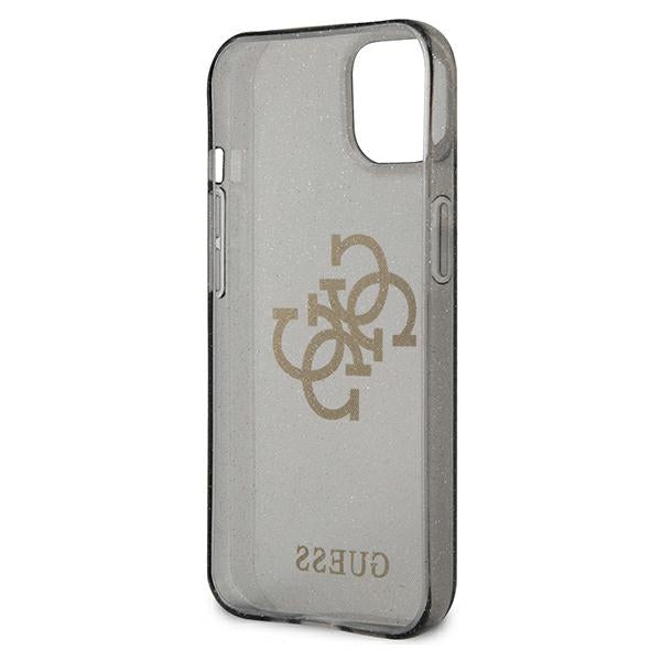 Guess dėklas iPhone 13 mini – juodas, Glitter 4G