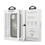 Guess dėklas iPhone 13 mini – juodas, Glitter 4G