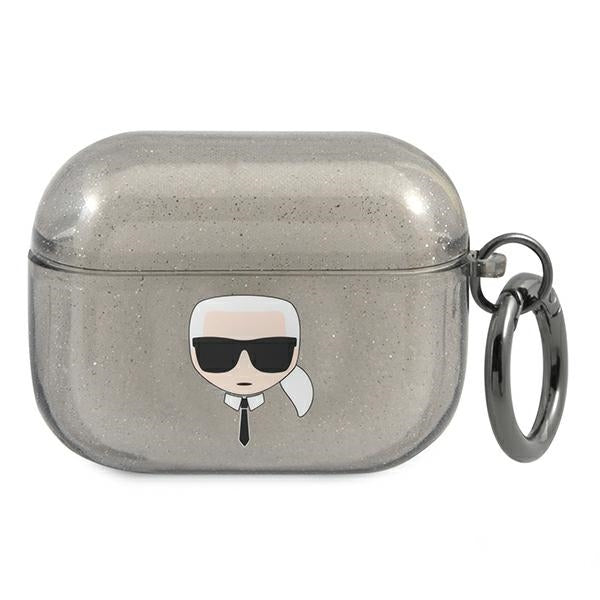 Karl Lagerfeld blizgantis dėklas AirPods Pro – juodas
