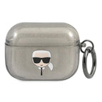 Karl Lagerfeld blizgantis dėklas AirPods Pro – juodas