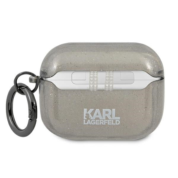 Karl Lagerfeld blizgantis dėklas AirPods Pro – juodas