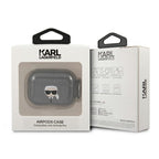 Karl Lagerfeld blizgantis dėklas AirPods Pro – juodas