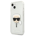 Karl Lagerfeld blizgus dėklas iPhone 13 mini – sidabrinis