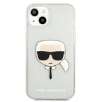 Karl Lagerfeld blizgus dėklas iPhone 13 mini – sidabrinis