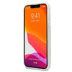 Karl Lagerfeld blizgus dėklas iPhone 13 mini – sidabrinis