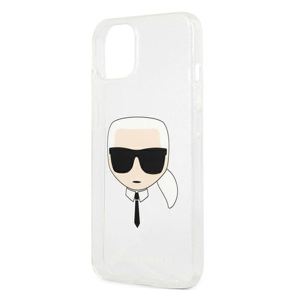 Karl Lagerfeld blizgus dėklas iPhone 13 mini – sidabrinis