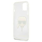 Karl Lagerfeld blizgus dėklas iPhone 13 mini – sidabrinis