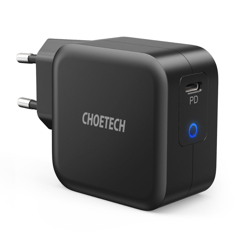 Choetech GaN USB Type C sieninis įkroviklis 61W Power Delivery juodas (Q6006) Pirmasis paveikslėlis