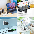 Choetech GaN USB Type C sieninis įkroviklis 61W Power Delivery juodas (Q6006)