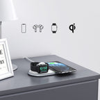 Choetech Qi 2in1 belaidis įkroviklis išmaniesiems telefonams / Apple Watch su stovu (MFI) USB Type C baltas (T317)