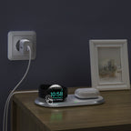 Choetech Qi 2in1 belaidis įkroviklis išmaniesiems telefonams / Apple Watch su stovu (MFI) USB Type C baltas (T317)
