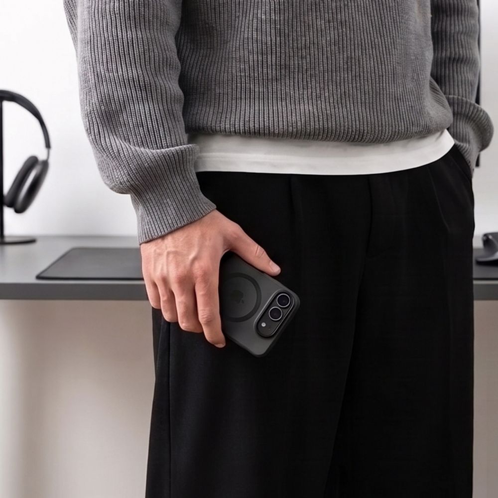 Dėklas Tech-Protect MagPeak MagSafe CC iPhone Duo, matinis juodas -- iPhone Duo