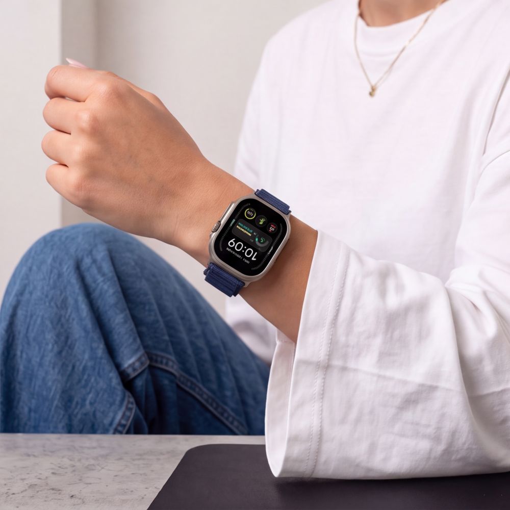 Dirželis Tech-Protect Nylon Pro Apple Watch 8 / 9 / 10 / 11 / 12 / SE / Ultra (44 / 45 / 46 / 49 mm), tamsiai mėlynas --...