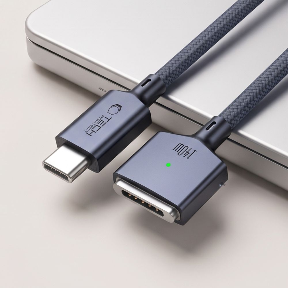 Kabelis Tech-Protect MMC01 Ultraboost USB-C - MagSafe 3, 140W, 300 cm, MacBook, tamsiai mėlynas -- MacBook